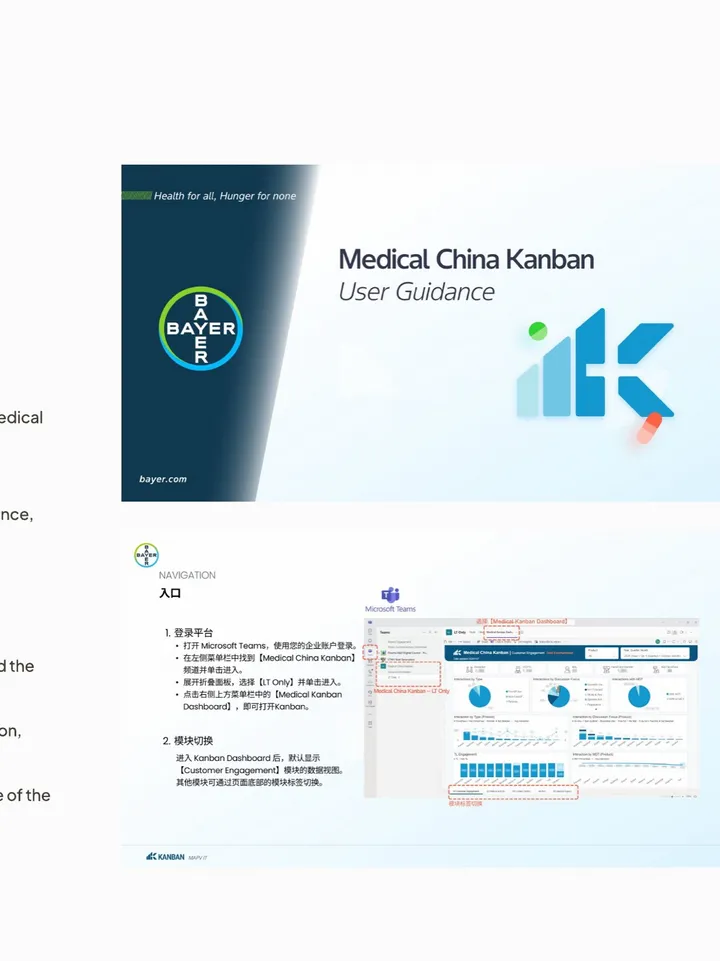 Medical China Kanban — user manual cover with brand-led visual language